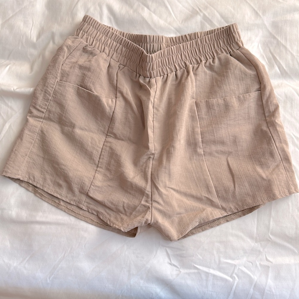 Khaki High Waisted Shorts